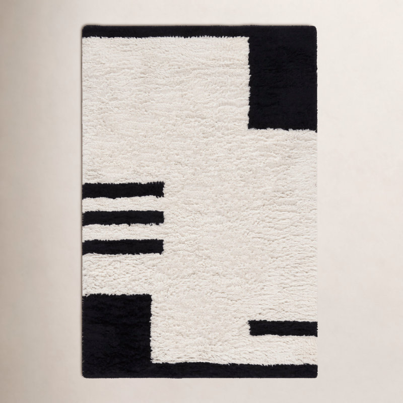 Tapis noir / ivoire Beaufort, Rectangle 8 pi x 10 pi