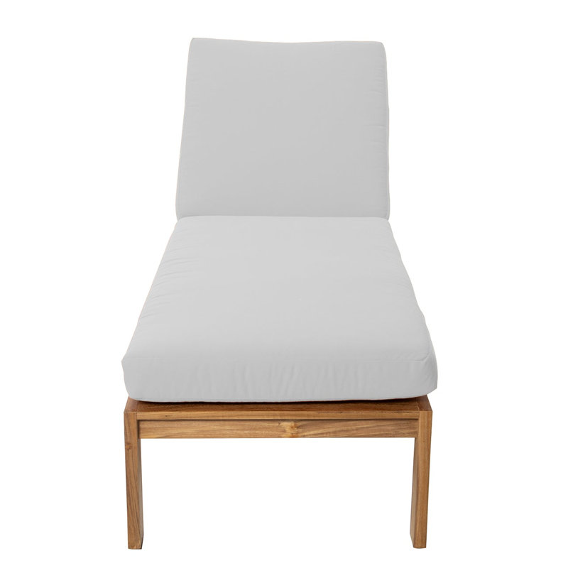 Venice Outdoor Teak Chaise Lounge, Natural