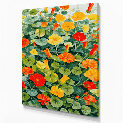 "Watercolor Botanical 39", art mural sur toile verte