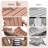 Set of 4 Adjustable Adirondack Chairs, 3-Level Wooden Textured HDPE Folding Chairs with Cup Holders for Outdoor Use at Beach, Patio, Garden, Backyard, and Campfire, Brown-1303686122