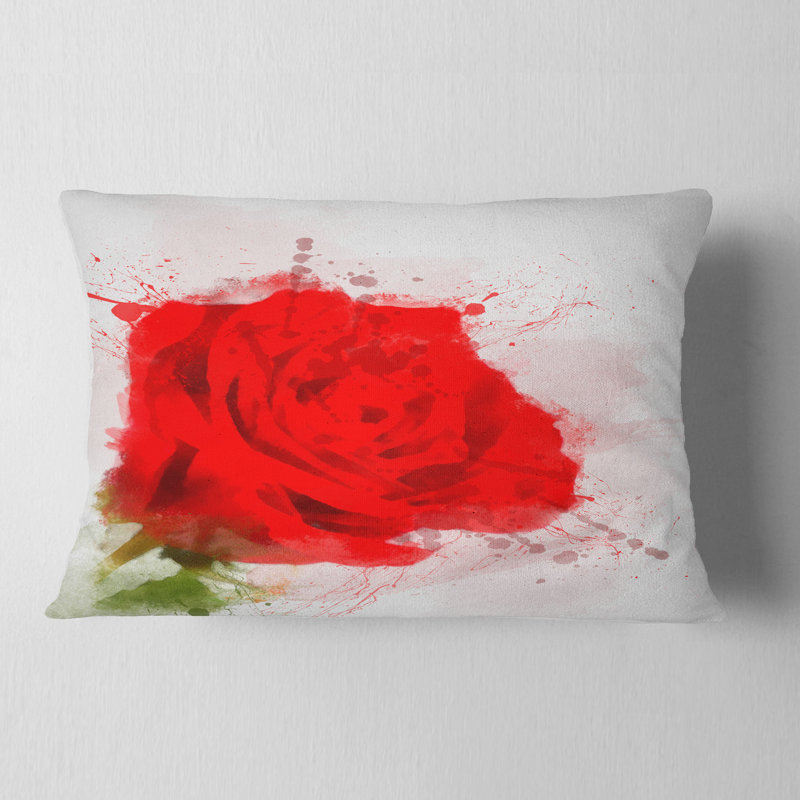 Coussin décoratif aquarelle rose vif