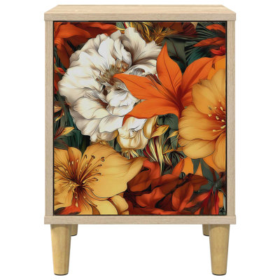 36cm W Engineered Wood Bedside Table