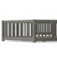 Grand lit au sol avec garde-corps et porte pour enfants, finition gris grain de bois-324509020