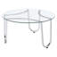 Ensemble de 3 tables basses rondes Dutton Chrome avec plateaux en verre trempé et piètement traîneau en métal