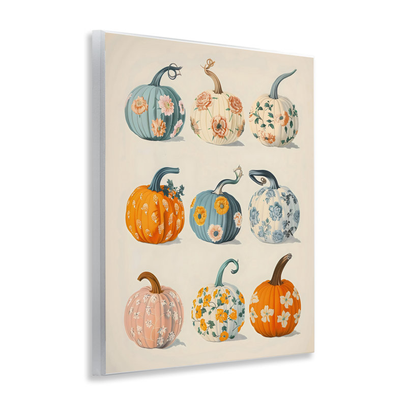 Patterned Pumpkins Assortment Wall Plaque, design by Arlington Prints
