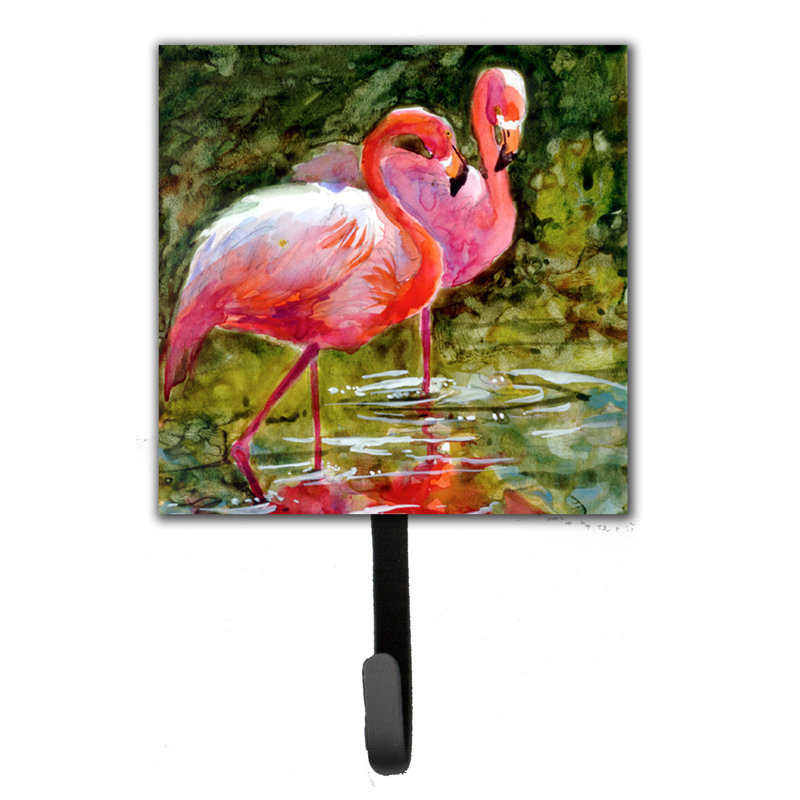 Support De Laisse De Flamant Rose Et Crochet Mural