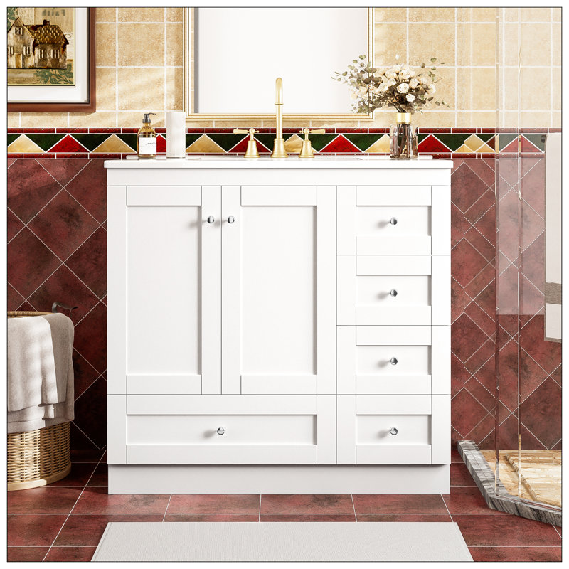 Meuble-lavabo pour salle de bain, Blanc