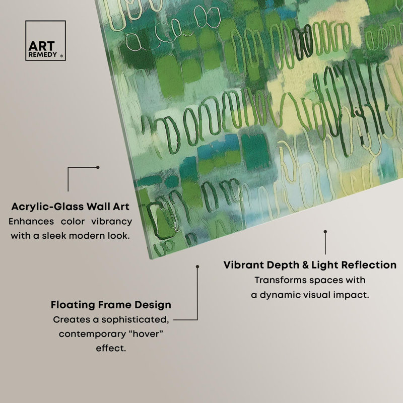 «Field of Green Texture I», reproduction acrylique par Art Remedy, H 20 po x l 16 po