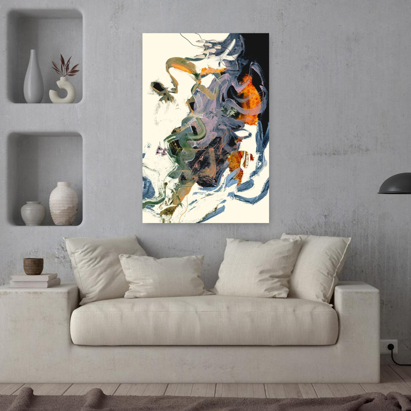 Art contemporain, art contemporain abstrait, H 36 po x l 24 po