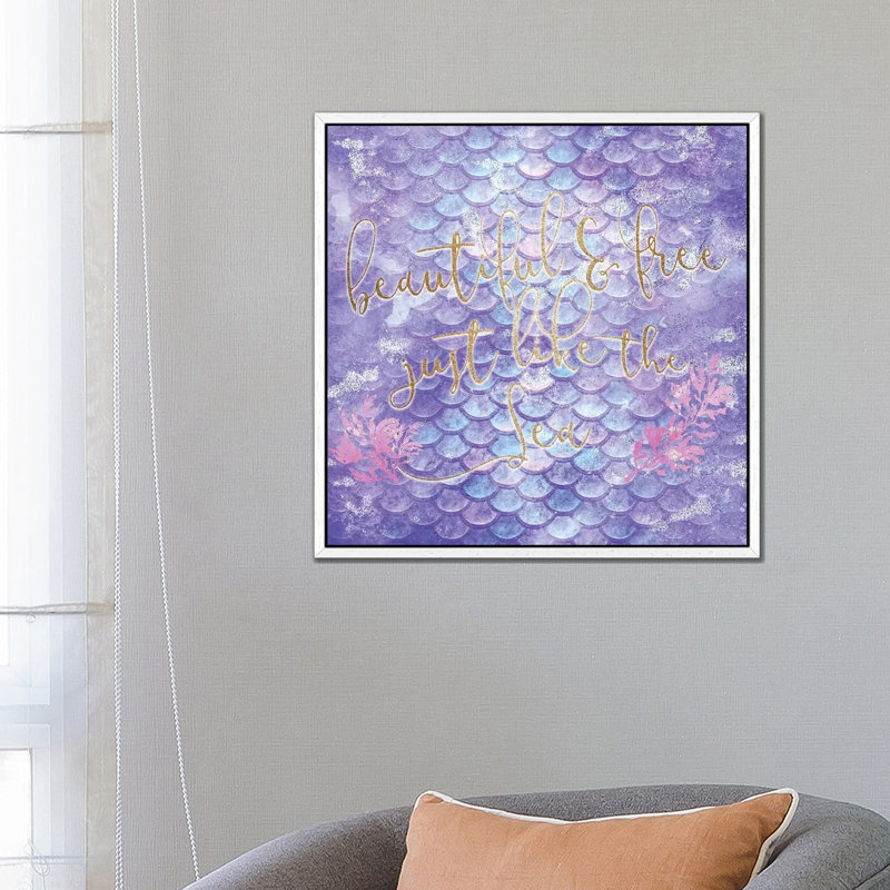Like The Sea by Kimberly Allen - Print on Canvas, White Framed, 66.04cm H x 66.04cm W x 3.81cm D