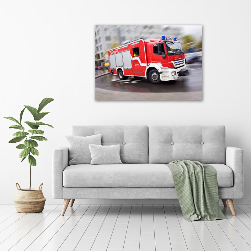 Fire Truck - Wrapped Canvas Print