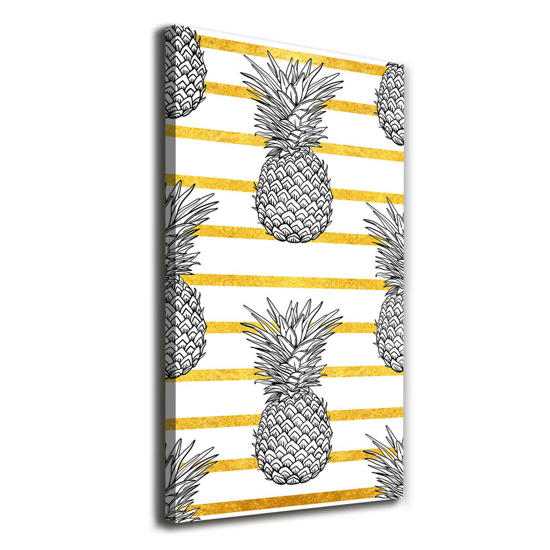 Ananas Streifen - Kunstdrucke auf Segeltuch