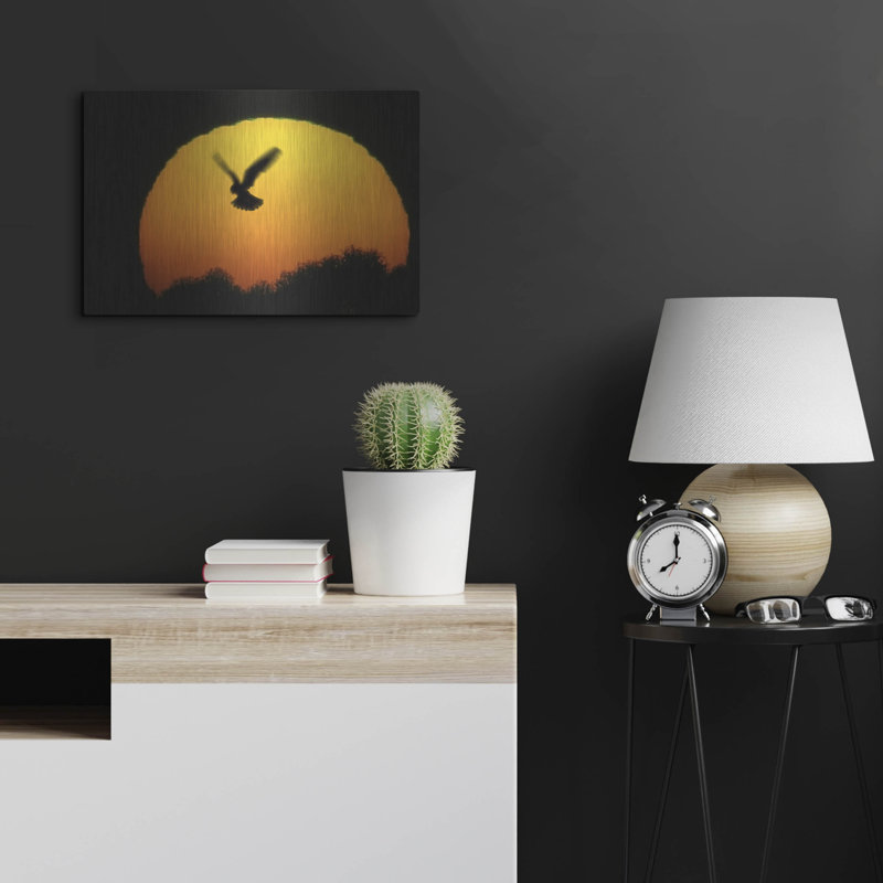 Art mural en métal luxueux «Into the Sun» par SD Smart, 16 po x 12 po, H 16 po x l 24 po