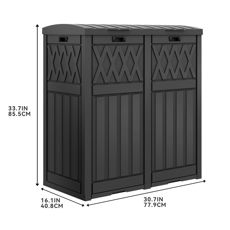 Balconera 30.7'' W 61 Gallons Water Resistant Resin Deck Box, Black