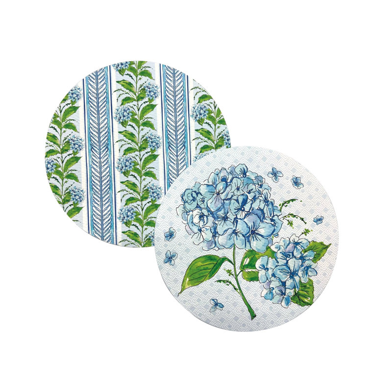 Hydrangea Coaster Set with Holder
