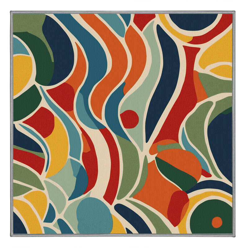 Perky Line Rug, Square 5'