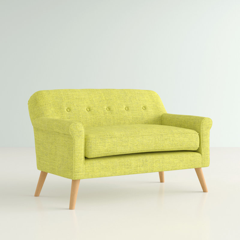 Canapé-lit moderne capitonné Decato, H 31,25 po x l 49,75 po x P 29,5 po, Polyester vert atténué