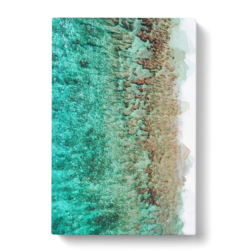 Ocean & The Beach In The Maldives In Abstract - Wrapped Canvas Print, 91cm H x 60cm W x 3cm D