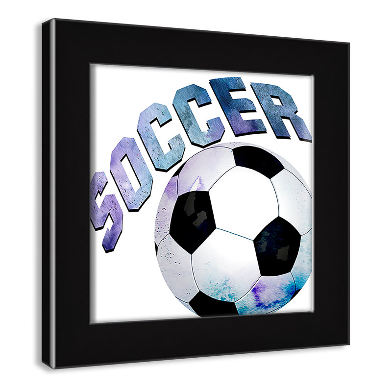 Fille de football 1, H 10 po x l 10 po x P 0,63 po, Cadre noir