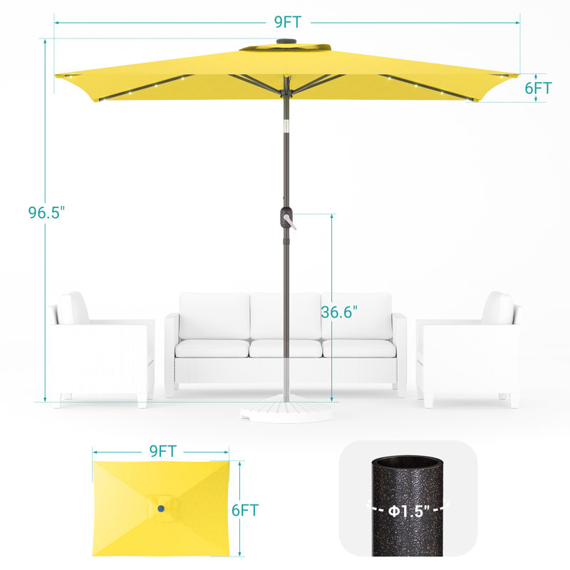 Parasol de marché Sabree 72 x 108, Jaune citron