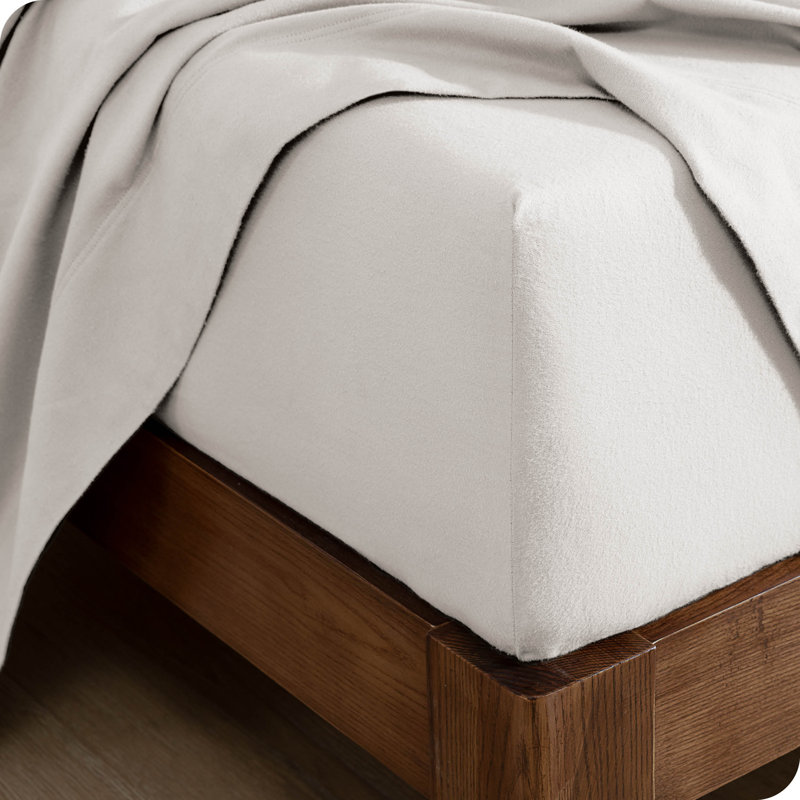 Twin Taupe Cotton Flannel Deep Pocket Fitted Sheet