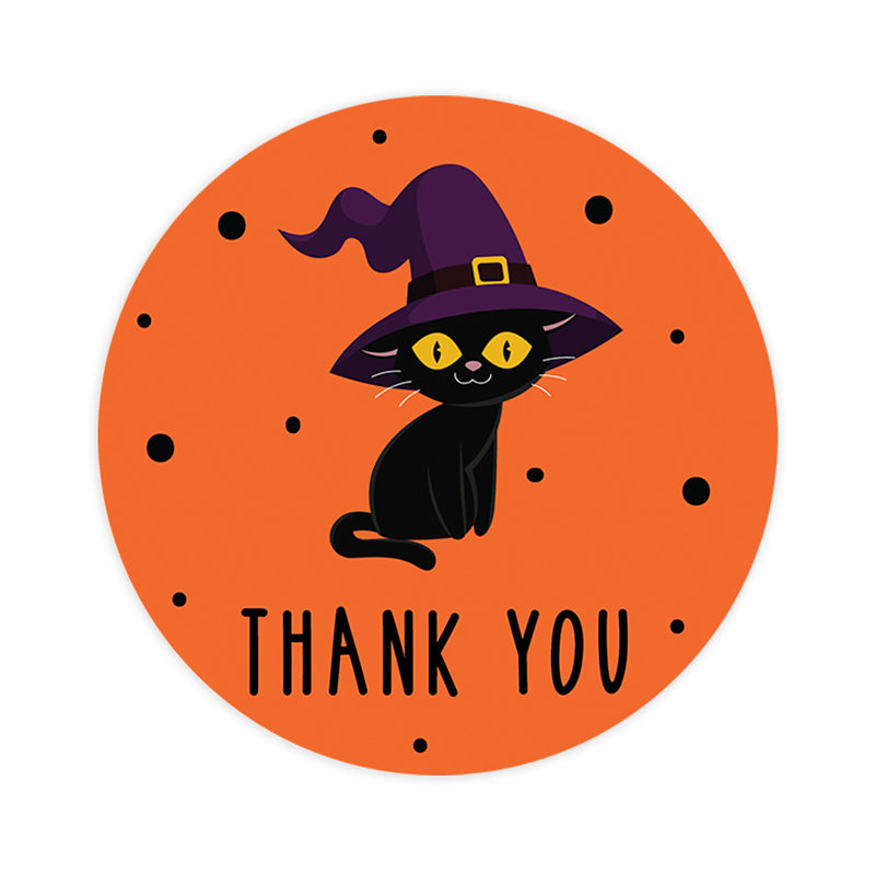 «Thank You», chat noir, joyeux Halloween, autocollants