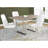 60" Modern Kitchen Table Taupe: Wood Look Top & Metal Base Rectangular Dining For Different Occasions