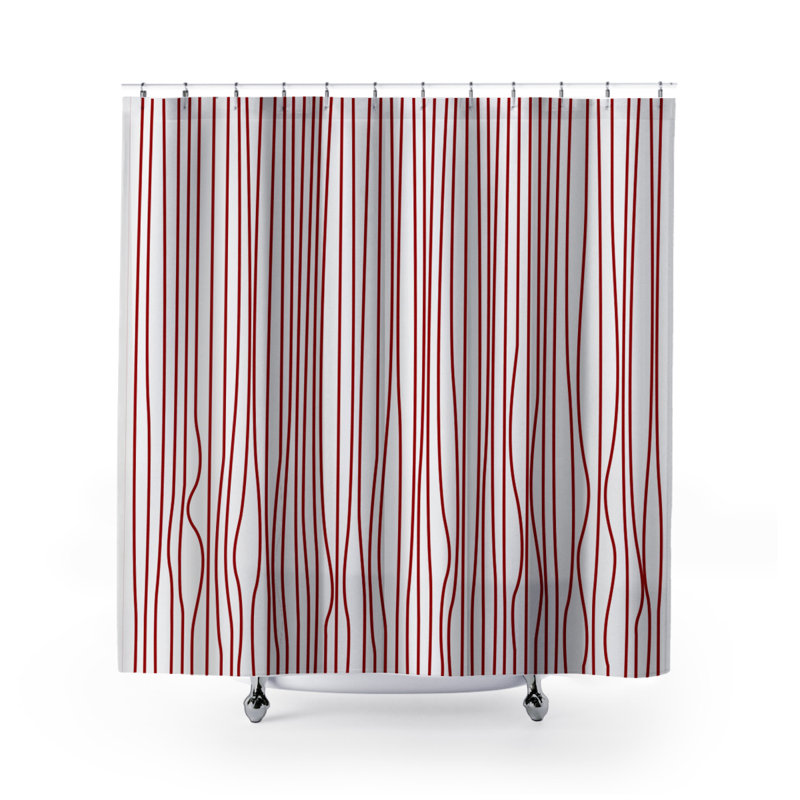 Coco Polyester Shower Curtain, Red