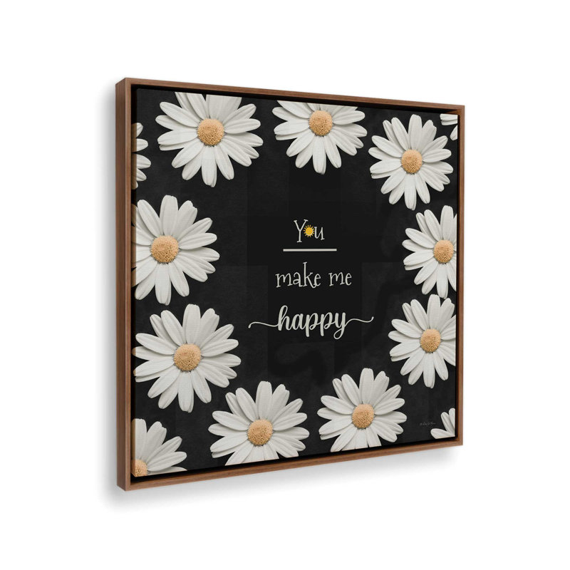 «You Make Me Happy» par Robin-Lee Vieira, reproduction d'art, 36 W x 36 H, Brown, Framed Canvas