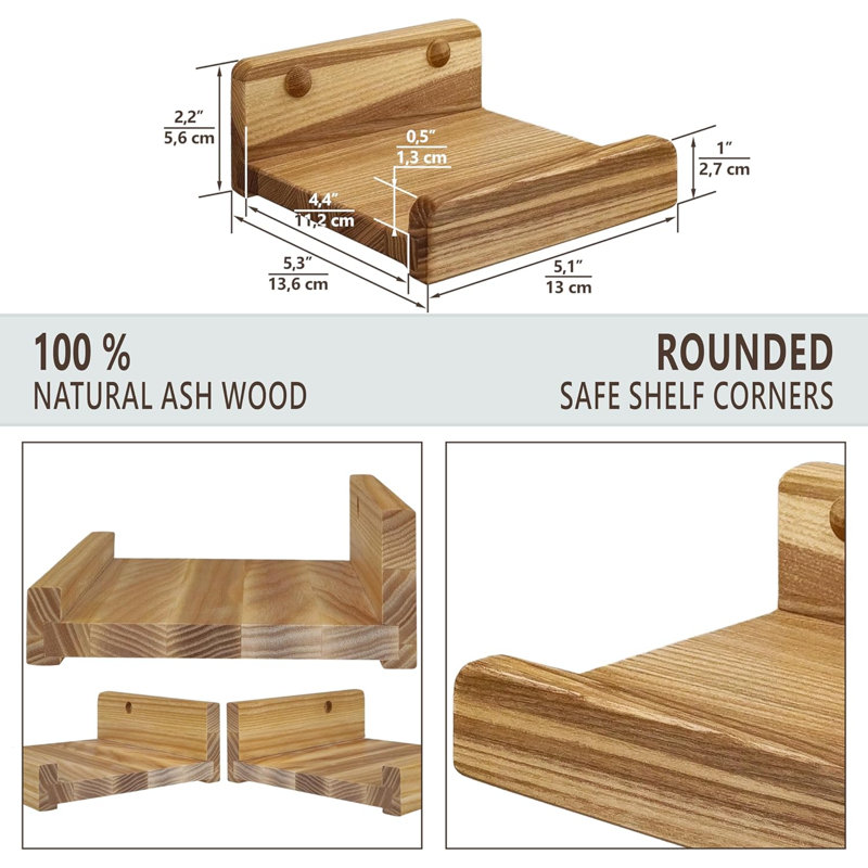 Ravita 4 Piece Floating Shelf, Natural
