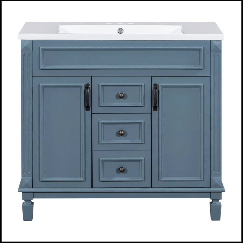 Alfeu 35.9 " W Freestanding Standard and Wall Mounted 1 Single Vanity Bathroom Vanity With Top