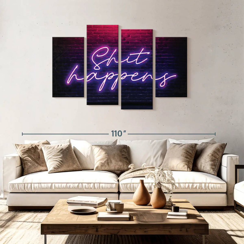 Shit Happens Neon, H 48 po x l 75 po