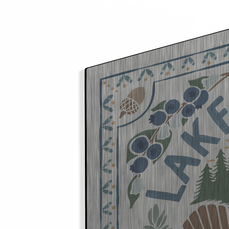 Art mural en métal «Lakeside Days 4» par Laura Marshall, H 36 po x l 36 po
