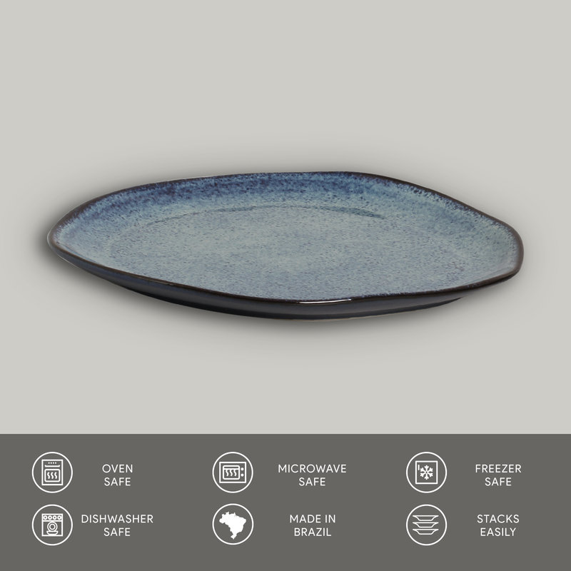 Assiette plate en grès 12,2 po Denim Commercial