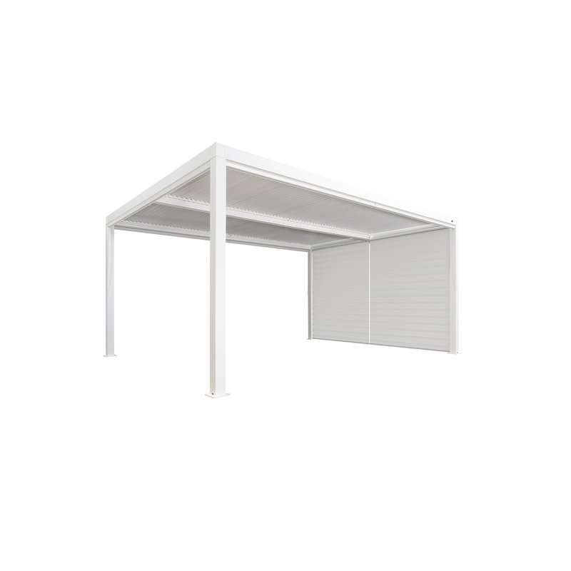 Accessoires pour pergola à persiennes avec abat-jour à roulettes blanc et intimité, L 135,96 po