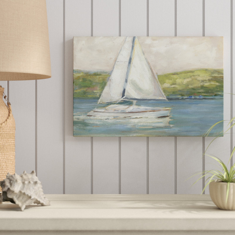 «Off the Coast I», peinture sur toile, H 12 po x l 18 po