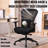 Ergonomic Mesh Office Chair with Seat Slide & 3D Armrest, Modern Computer Chair with Adjustable Lumbar, 135°Rocking Desk Chair for Office & Commercial Use