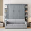 Grand lit escamotable mural avec canapé, gris-393511868