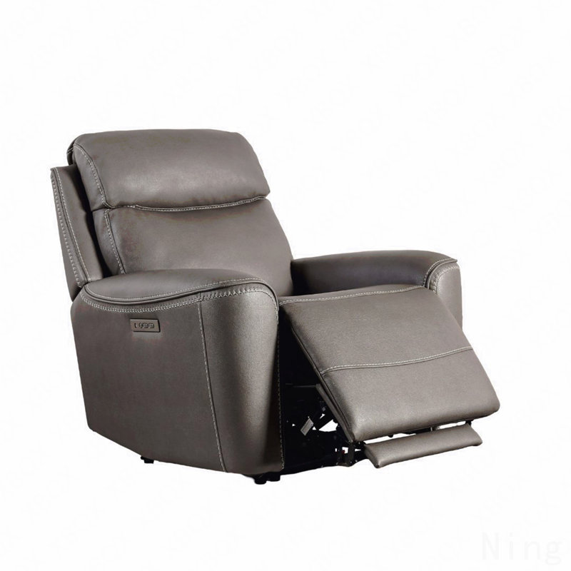 Fauteuil inclinable électrique gris - repose-pieds extensible