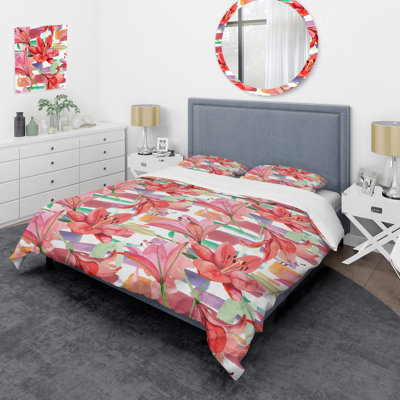 Red Microfiber Duvet Cover Set