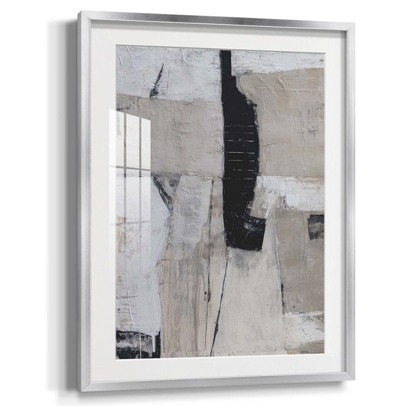 Rose Marble II, reproduction encadrée, Blanc, Papier avec cadre argenté