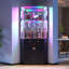 Corner Display Cabinet with Human Body Sensor RGB Lights, Wine Cabinet Liquor Stand with Glass Holder-1295460991
