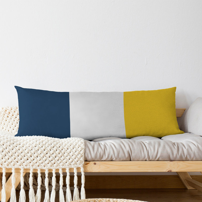 Polyester Medium Pillow, Adel , Blue/Yellow