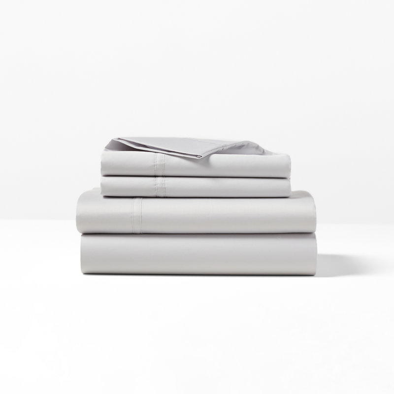 Ensemble de literie pour lit très grand 100% coton à densité de tissage 475 fils Spencer, Gris Pierre, Très grand