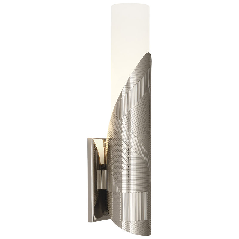 Applique murale à bras 1 lumière Brut, Nickel poli