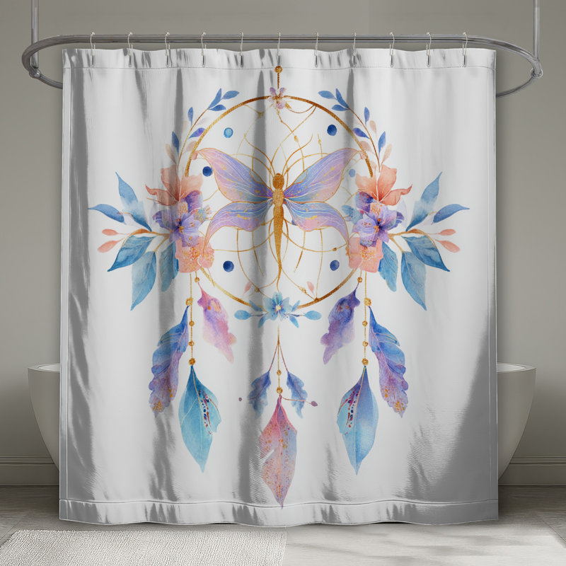 Rideaux de douche Butterfly Dreamcatcher, L 70 po x H 93 po