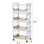 Chariot de rangement roulant à 4 niveaux avec bacs pliables amovibles, tour de rangement modulaire en plastique avec roues verrouillables pour la salle de bain, la salle de lavage, la chambre à coucher, la cuisine, le placard et le bureau-742595739