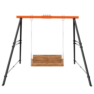 Swing Sets for Backyard, Swingset Outdoor for Kids, Toddler Porch Swing, Metal A-Frame Swing Stand for Indoor, Adult Backyard Swing Frame, Easy to Assemble, (Without Swing)