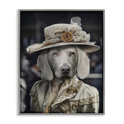 Dog with Floral Hat Giclee Art by Karen Burke