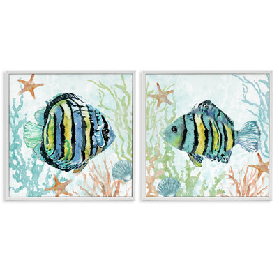  «Aquatic Striped Fish», ensemble de 2 giclées par Carol Robinson